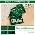 thumbnail image 6 of Jewelry Drawer Organizer Inserts, 12 Pack Stackable Velvet Jewelry Trays for Drawers, Organization Storage Display Case Box for Earring, Necklace, Ring, Bracelet, Watch (Green), 6 of 8