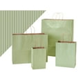 thumbnail image 1 of Pack Of 125, Sage Shadow Stripe Shopping Bags Assortment 25 Rose, 50 Cub, 25 Vogue, 25 Queen Made in USA, 1 of 1