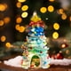 thumbnail image 1 of 10 in DIY handmade Lighted Mini Christmas Tree Small Desktop Christmas Tree With 20 LED Cones And Christmas Decorations, 1 of 6