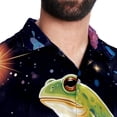 thumbnail image 5 of Starry Sky Frog Men's Short Sleeve Button Down Casual Beach Printed Shirts, 5 of 6