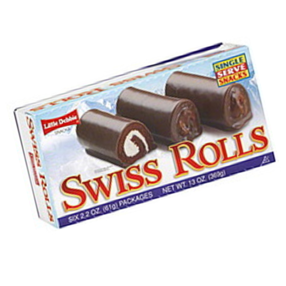 Little Debbie Swiss Rolls Chocolate Cake Snacks, 6 Twin-Wrapped Rolls, 13 oz Box