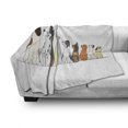 thumbnail image 3 of Dogs Soft Flannel Fleece Throw Blanket, Dogs in a Row Looking Away Humor German Shepherd Poodle Labrador Graphic Art, Cozy Plush for Indoor and Outdoor Use, 60" x 80", Multicolor, by Ambesonne, 3 of 6