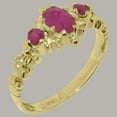 thumbnail image 2 of LBG British Made 10k Yellow Gold Natural Ruby Womens Anniversary Ring - 33 size options - Size 11.5, 2 of 9