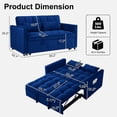 thumbnail image 2 of Howcool 55" 3 in 1 Convertible Sleeper Sofa Bed, Pull Out Loveseat Couch with Storage Pocket,Blue, 2 of 7