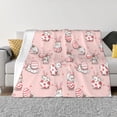 thumbnail image 3 of Throw Blanket for Couch, Funny Cute Rabbit Egg Pink Super Soft Fuzzy Comfy Warm Throw Blanket, Cuteness Lightweight Cozy Plush Flannel Blanket & Throws for Sofa and Bed All Season, 3 of 5