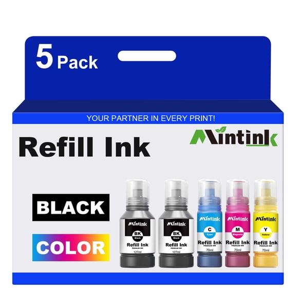 522 Ink Replacement for Epson 522 Ink Refill Bottles Work for Ecotank ET-2800 ET-2720 ET-2803 ET-2400 ET-4800 ET-2720 ET-4700 ET-2840 ET-4810 Printer