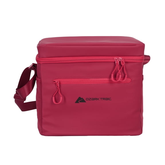 Ozark Trail 12-Can Soft-Sided Cooler with Coated Exterior and Removable Hard Liner, Red