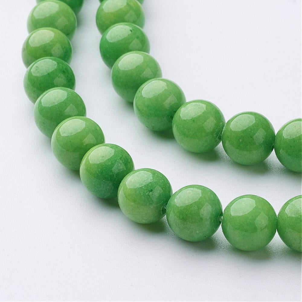 10strands Natural Mashan Jade Round Beads Strands Dyed Light Green 8mm Hole: 1mm about 48pcs/strand 15 inch Mashan Jade