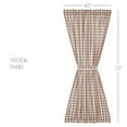 thumbnail image 7 of VHC Brands Annie Portabella Buffalo Check Country Farmhouse French Door Panel 72x40, Brown and White, 7 of 7