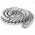 thumbnail image 2 of HEAVY 22mm Silver Curb Link Rombo Mens Chain 316L Stainless Steel Necklace Gift, 2 of 4