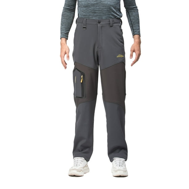 Jovati Mens Pants With Elastic Waist Outdoorsport Mens Plus Size Stretch Waist Trousers Fleece Hiking Pants Gray Xl