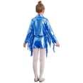 thumbnail image 2 of YiZYiF Girls Sequins Tassels Dance Outfits Metallic Zipper Jacket with Shorts Hip Hop Clothes Kids Blue 8, 2 of 5