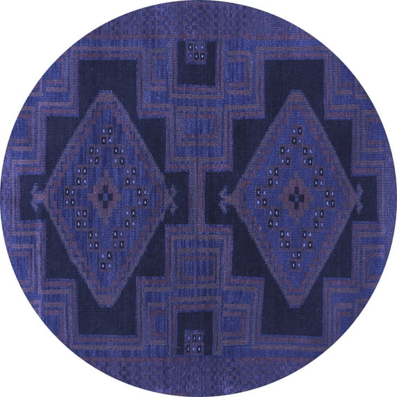 Ahgly Company Indoor Round Persian Blue Traditional Area Rugs, 5' Round