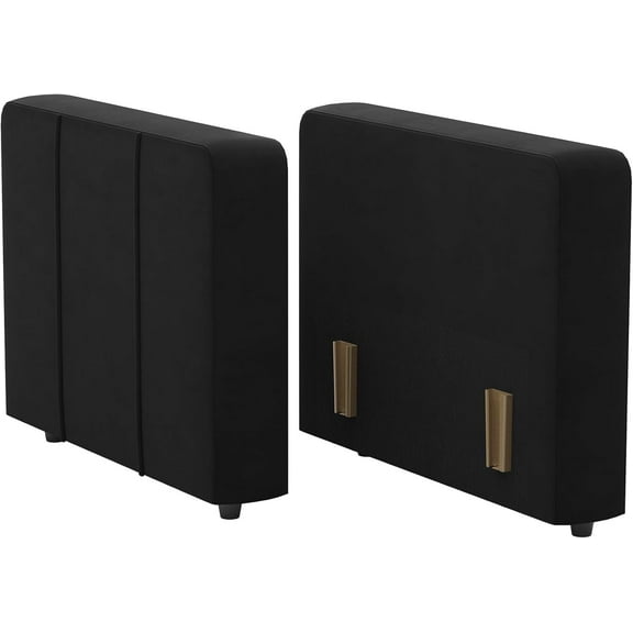 Belffin Velvet Side Armrest for Modular Sectional Sofa, Armrest Module for Sectional Sleeper Sofa Bed, Black