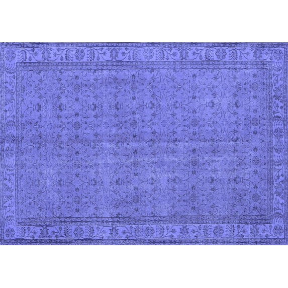 Ahgly Company Machine Washable Indoor Rectangle Persian Blue Bohemian Area Rugs, 2' x 4'