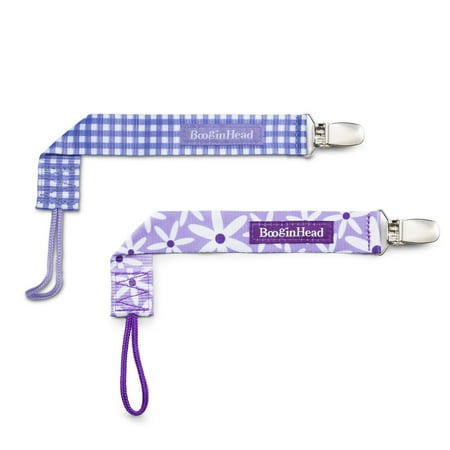 UPC: 0811470030325 | BooginHead Universal Pacifier Clips Infant Toddler Boys and Girls Purple Daisies