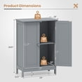 thumbnail image 3 of Gymax Bathroom Storage Cabinet Freestanding Wooden Floor Cabinet w/ Double Doors Adjustable Shelf Modern Storage Organizers for Kitchen Living Room Entryway Gray, 3 of 10