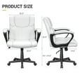thumbnail image 5 of Homall Mid Back Executive Office Chair Swivel Computer Task Chair with Armrests, Ergonomic Leather-Padded Desk Chair with Lumbar Support, White, 5 of 7