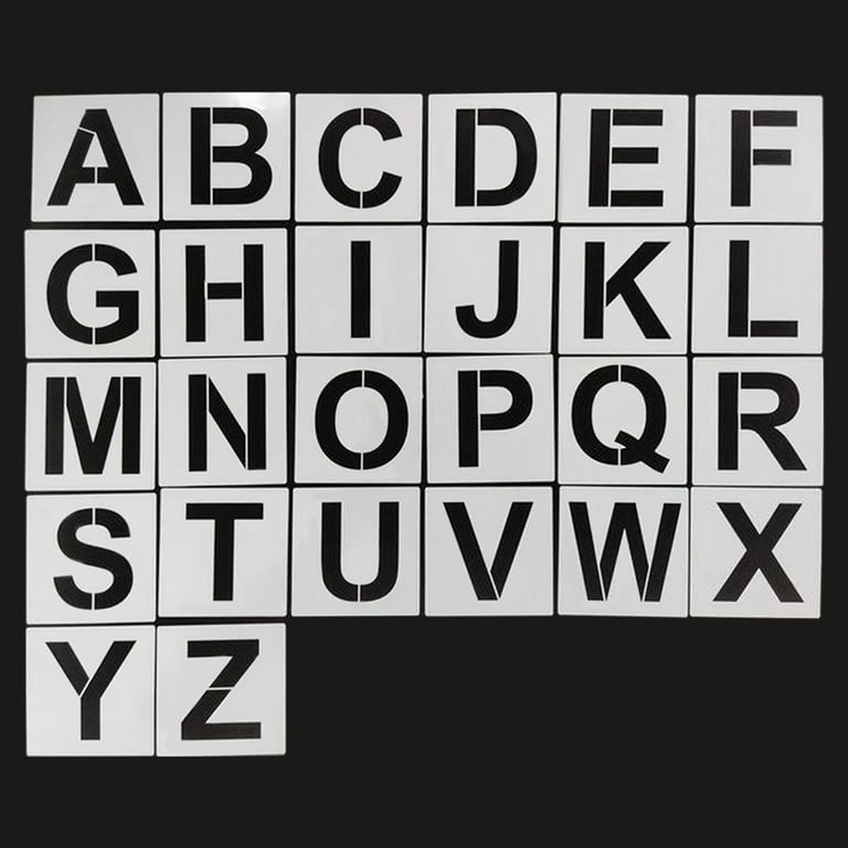 Uxcell 4 Inch Letter Number Stencils 3 Width Reusable Alphabet Numbers  Templates Set, White 36 Pack 