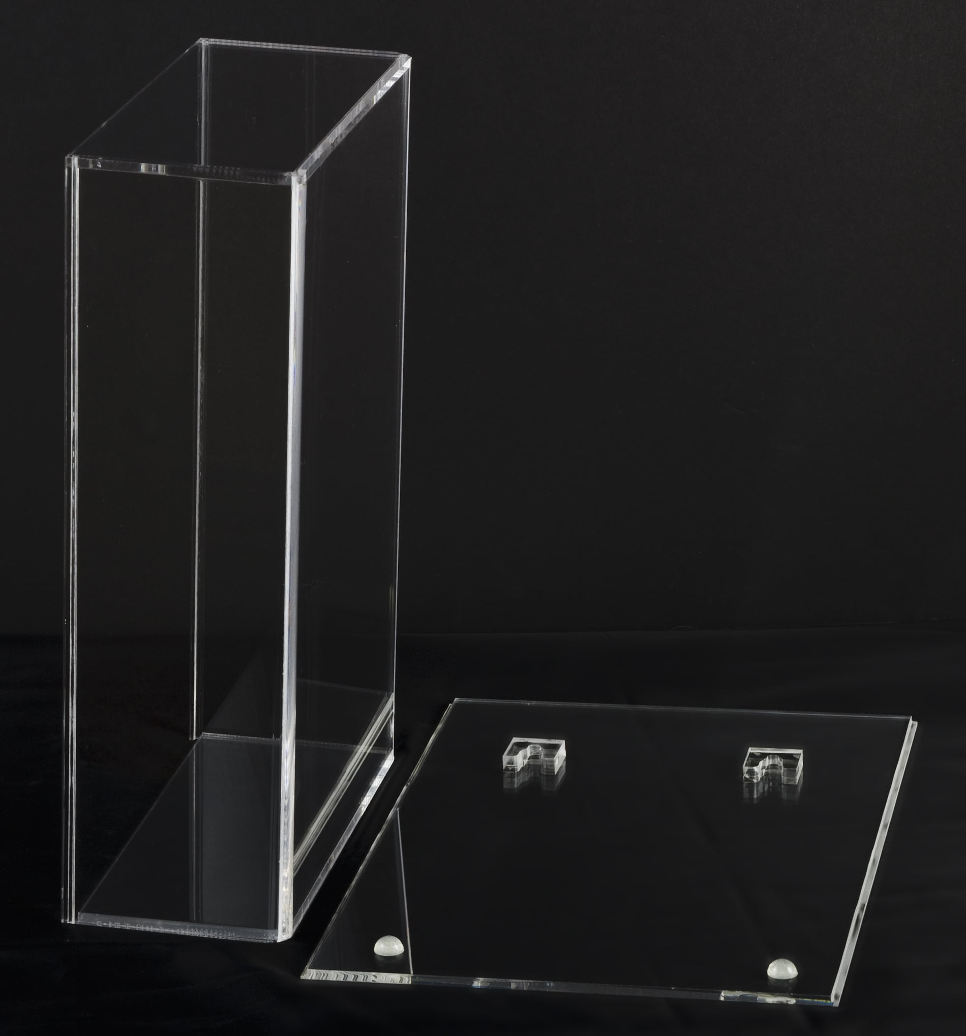 Deluxe Clear Acrylic Book Display Case with White Base (A030B-WDS