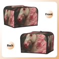 thumbnail image 2 of KLL Haired White Horse Print 4 Slice Toaster Dust Covers Kitchen Small Appliance Cover with 2 Pockets,Can hold Jam Spreader Knife & Toaster Tongs (12.4 x 10.6 x 8.2), 2 of 6