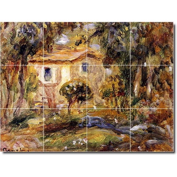 Ceramic Tile Mural-Auguste Renoir Country Painting 53. 48" w x 36" h using (12) 12 x 12 ceramic tiles