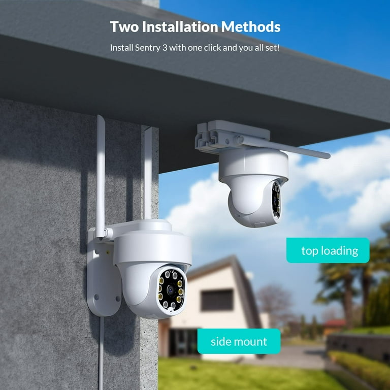 Security Cameras Wireless Wifi, Netvue 360° View Home Surveillance Outdoor  Cameras, Only 2.4G Wifi 