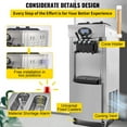 thumbnail image 6 of SHENGJINSH Pre-cooling Commercial Soft Ice Cream Machine, 3 Flavors Ice Cream Maker, 2200W Serve Yogurt Maker, 5.3 to 7.4 Gal/H, 6 of 11