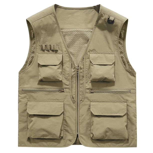 Chaqueta deportiva ligera para hombre, sin mangas, con bolsillos, de color liso, versátil para todas las estaciones.
