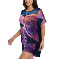 thumbnail image 2 of Fotbe Abstract Line Turtle Print Pajama Set for Women 2 Piece Loungewear Short Sleeve Tops and Shorts Set Soft Sleepwear-3X-Large, 2 of 7