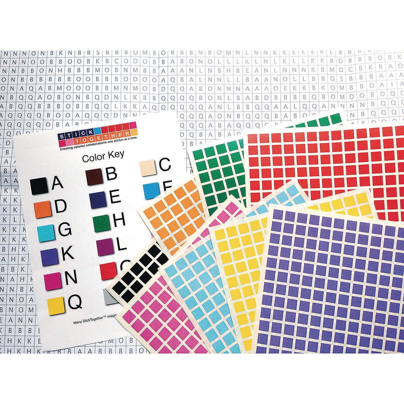 Stick Together Mosaic Hot Air Balloon Collaborative Poster Grid Sticker Kit