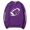 thumbnail image 6 of GILIGEGE Football Mom Sweatshirts Game Day Shirts Fall Trendy Graphic Pullover,Long Sleeve,Cute Trendy Heart Graphic,2026 Fall Clothes,Cheer Outfits,Crew Neck Plus Size Casual Funny pullover Purple, 6 of 6