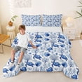 thumbnail image 2 of spefrowx Cute Sea Turtle Full Size Comforter Sets for Kids, Coral Conch Marine Print Bedding Comforter Set, Reversible, 3pcs, 1 Comforter and 2 Pillowcases, 2 of 6