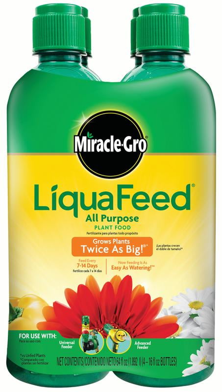 Miracle-Gro Liquafeed All Purpose Plant Food, 4-Pack Refills, 16 fl. oz.