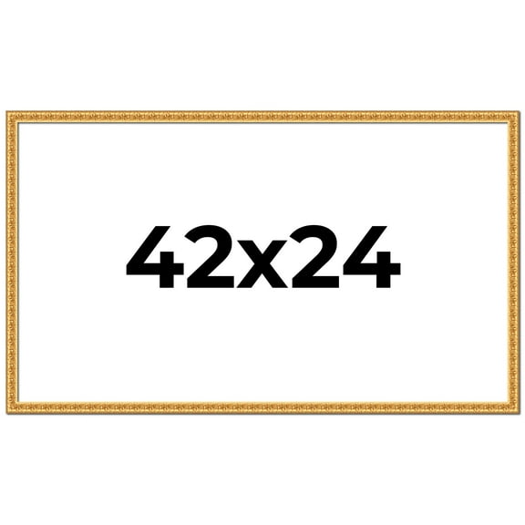 42x24 Frame Gold Real Wood Picture Frame Width 1 inches | Interior Frame Depth 0.5 inches | Edwina