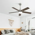 thumbnail image 6 of Pedestal Fan, 42 Inch Ceiling Fan 5 Blades Noiseless Reversible Dc Motor Remote Control With Led Light, Nickel Tower Fan,Mdf Desk Fan, Electrical Appliances Fans, 6 of 10