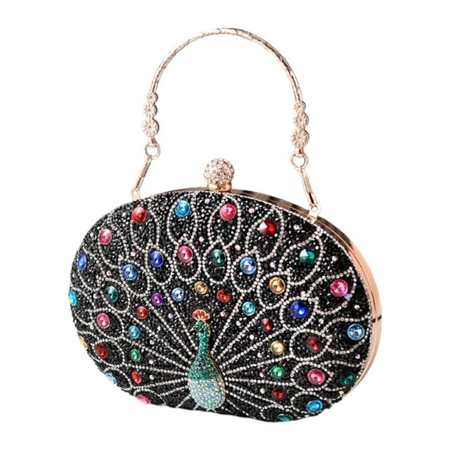 Bolsos de noche de bolsos de patrón de para mujeres para mujeres para participación de viajes Prom Negro