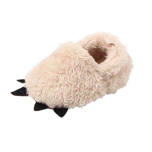 Kids Shoes Size 12(11Cm) Boys Plush Paw Prewalker Warm Toddler Sneakers Beige