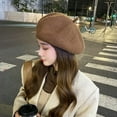 thumbnail image 6 of Knitted Berets for Women French Beret Hats for Women Trendy Painter Cap Beanies Warm Fall Winter Hat Tea Party, 6 of 7