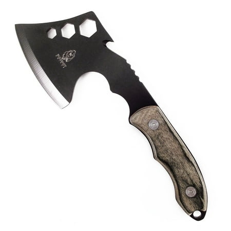 Buckshot Knives Camping Axe Hatchet - Black Steel With Cord