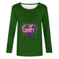thumbnail image 4 of Styesk Chemises à Manches Longues pour Femmes Nouvel An T-shirt Décontracté Imprimé Col Rond Manches Longues, 4 of 4