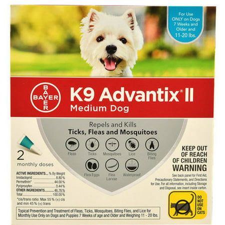 K9 Advantix II Flea Control for Dogs - 2 pack, Advantix II for Medium Dogs (11-20