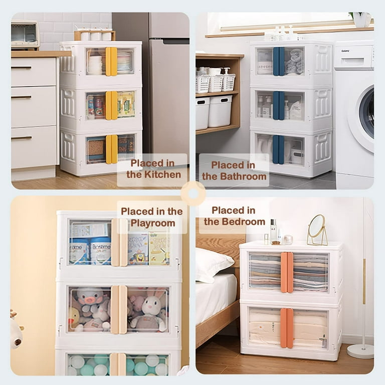 Stackable Clothes Storage Box Heavy Duty Plastic Storage Cabinet w