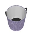 thumbnail image 3 of XMXY Round Laundry Basket Organizer, Purple Stripes Waterproof Collapsible Dirty Clothes Basket Laundry Hamper, Medium Size, 3 of 8