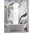 thumbnail image 5 of White Grey Marble Sheer Curtains 108 Inch Length 2 Panels Set Window Treatments, Modern Abstract Art Ink Painting Rod Pocket Semi Curtains for Living Room/Bedroom/Kitchen Décor, 104"W x 108"L, 5 of 7