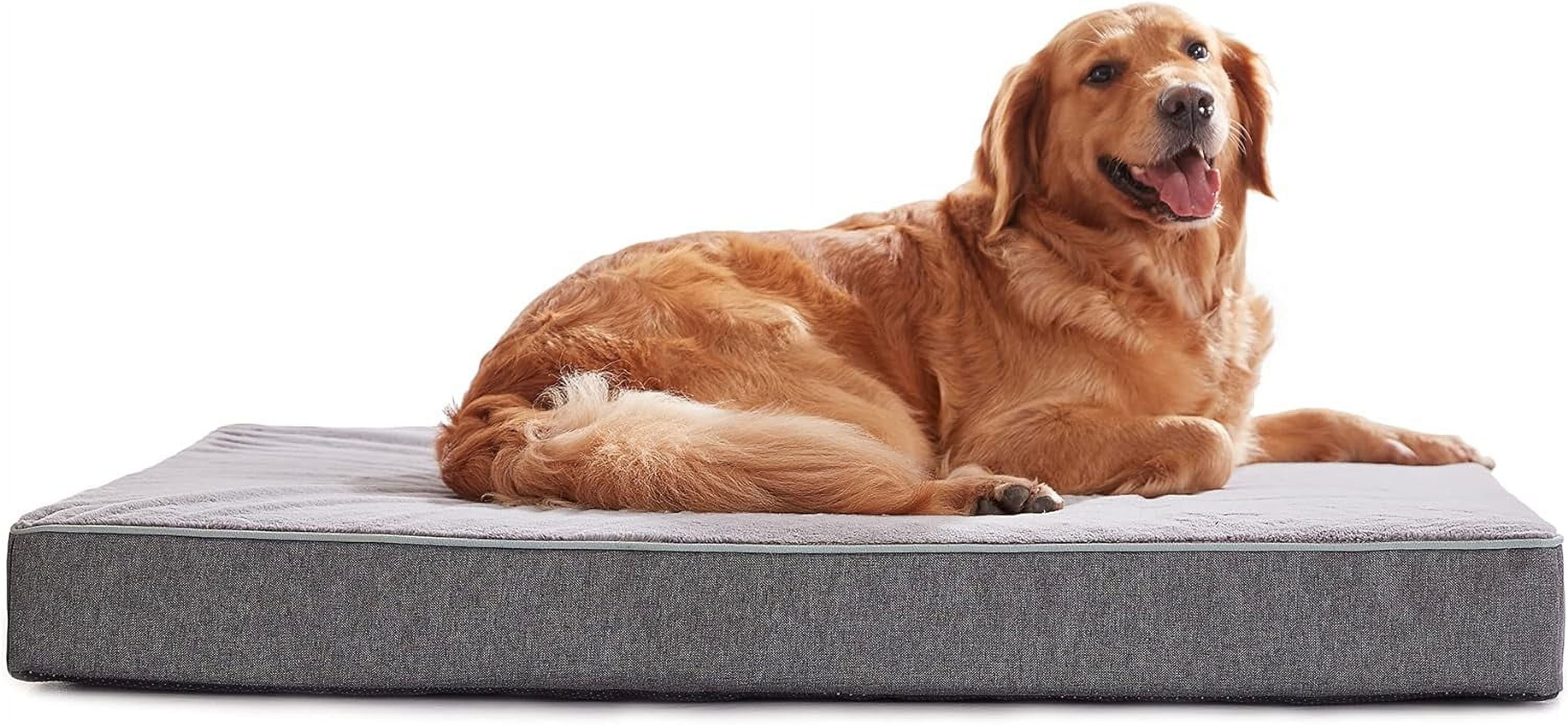 Orthopedic Big Dog Beds for Extra Large Dogs, XXL Memory Foam Washable Dog Bed with Waterproof Liner and Cooling Gel Mattress, Comfy Dog Crate Pad Fits up to 150 lbs Pets