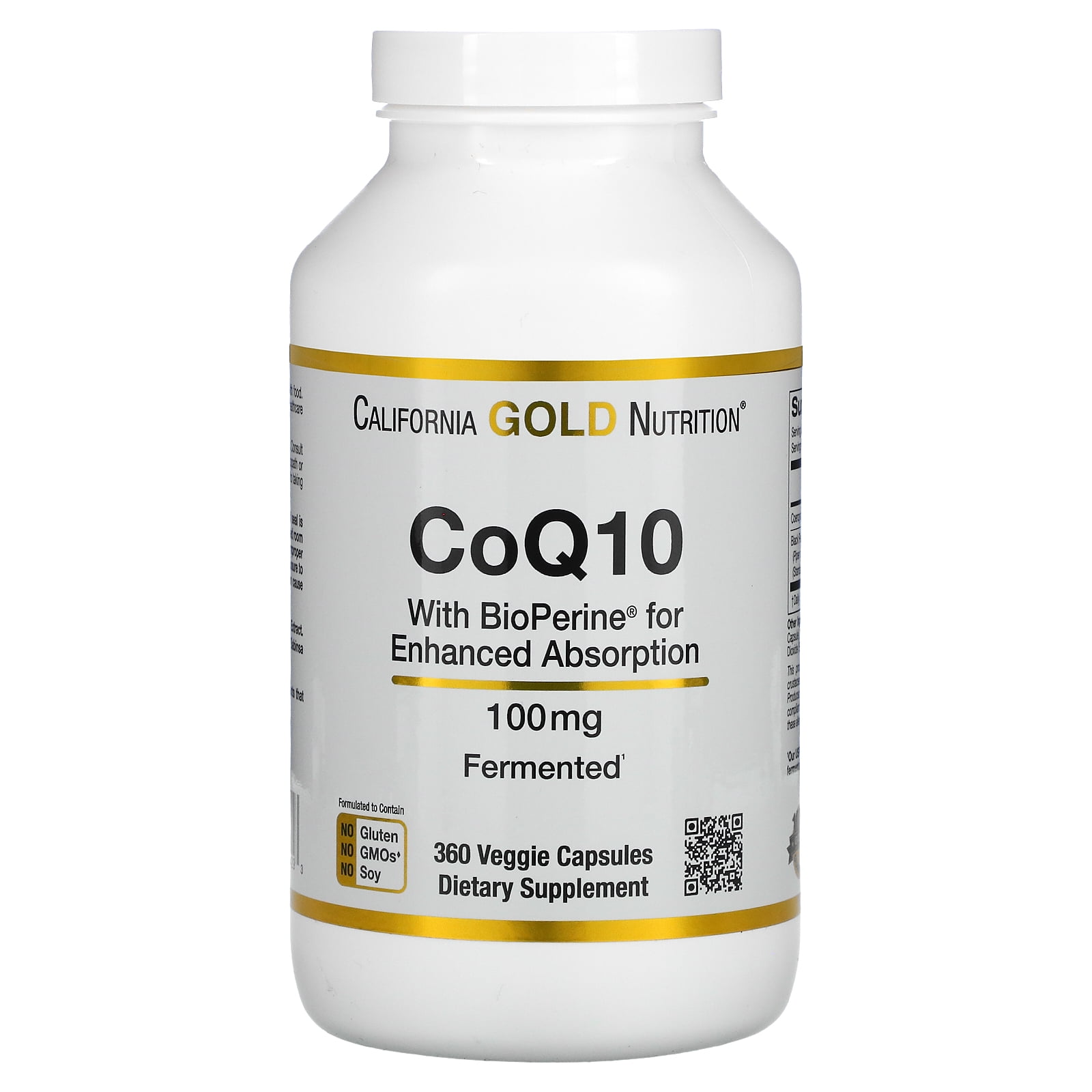 CoQ10 100 mg, Coenzyme Q10 Ubiquinone USP with Bioperine Black Pepper