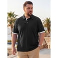 thumbnail image 4 of DARING DIVA Men's Big Tall Business Short Sleeve Office Knitted Golf Shirts XL Black, 4 of 7