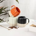 thumbnail image 3 of Yst Creative Pumpkin Ceramic Mug, Classic Stylish Design With Unique Pumpkin-Shaped Curves, Perfect For Daily Coffee And Tea To Relieve Busy Work Fatigue, 3 of 5