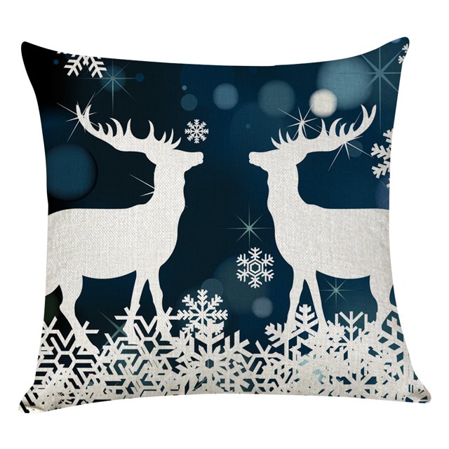 Funda De Almohada De Algodón Y Lino Christmas Elk Wmkox8yii HFSH4092
